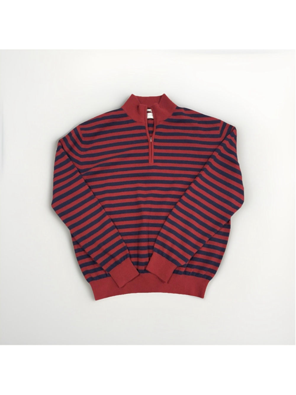 Fairway & Greene Mens 2XL Italian Cashmere 1/4 Zip Striped Golf Pullover Sweater
